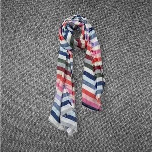 Multicolor Striped Fringe Scarf